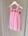Sweet Rose Tutu Dress - Dark Pink