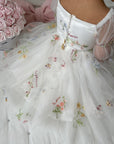 Floral White Party Dress