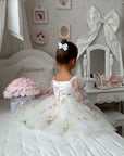 Floral White Party Dress