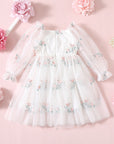 Floral Embroidery Girl Dress