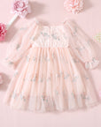 Floral Embroidery Girl Dress