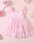 Floral Girls Party Dress - Pink