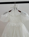 Garden Flower Dress & Hair Bow - White (Made to order) MK014