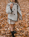 Tweedjacke für Mädchen mit Sherpa-Futter
