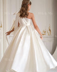 Jasmine Ivory Satin Girls Special Occasion Dress (Made to order) MK004