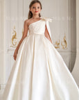 Jasmine Ivory Satin Girls Special Occasion Dress (Made to order) MK004