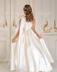 Jasmine Ivory Satin Girls Special Occasion Dress (Made to order) MK004