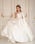 Jasmine Ivory Satin Girls Special Occasion Dress (Made to order) MK004