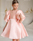 Beatrice Special Occasion Satin Girls Dress (Made to order) MK006