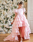 Isabella Special Occasion Dress - Full length with removable train MK008