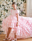 Isabella Special Occasion Dress - Full length with removable train MK008