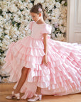Isabella Special Occasion Dress - Full length with removable train MK008