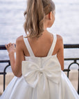 Sophia Mikado Flower Girl Dress - Knee Length (Made to order) Ivory MK007