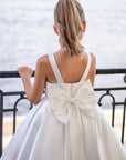 Sophia Mikado Flower Girl Dress - Knee Length (Made to order) Ivory MK007