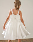 Sophia Mikado Flower Girl Dress - Knee Length (Made to order) Ivory MK007