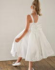 Sophia Mikado Flower Girl Dress - Knee Length (Made to order) Ivory MK007