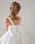 Sophia Mikado Flower Girl Dress - Knee Length (Made to order) Ivory MK007