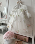 Floral White Party Dress