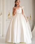 Jasmine Ivory Satin Girls Special Occasion Dress (Made to order) MK004
