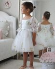 Floral White Party Dress