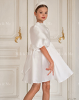 Beatrice Special Occasion Satin Girls Dress (Made to order) MK006