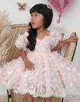 Pink Butterfly Puff Sleeve Dress - BEST SELLER 🩷