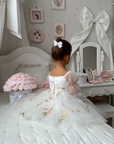 Floral White Party Dress