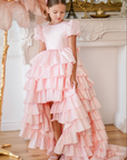 Isabella Special Occasion Dress - Full length with removable train MK008