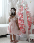 Rose Garden Dress & Hair Bow - Pink ( Made to order ) MK024
