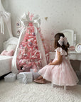 Rose Garden Dress & Hair Bow - Pink ( Made to order ) MK024
