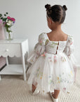 Floral White Party Dress