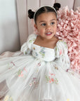 Floral White Party Dress