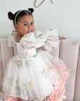 Floral White Party Dress