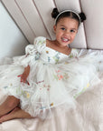 Floral White Party Dress