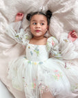 Floral White Party Dress