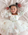 Floral White Party Dress