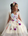 Floral Princess Dress - Yellow