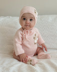 Handmade Knit Floral Onesie