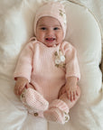Handmade Knit Floral Onesie