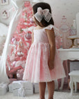 Rose Garden Dress & Hair Bow - Pink ( Made to order ) MK024