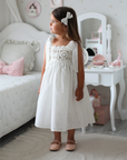 Arabella Handmade Ivory Crochet Girls Dress 🤍 (Ships within 2 days)