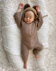 Neutral Knit Onesie - Brown