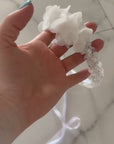 Handgefertigte Haarkrone aus Spitze und Strass