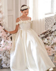 Celeste Rose Satin Dress - Ivory (Made to order)