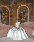 Jasmine Ivory Satin Girls Special Occasion Dress (Made to order) MK004
