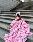 Isabella Special Occasion Dress - Full length with removable train (Hot Pink) 💕