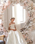 Celeste Rose Satin Dress - Ivory (Made to order)