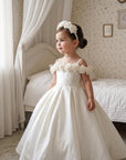 Celeste Rose Satin Dress - Ivory (Made to order)