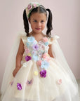 Floral Princess Dress - Yellow