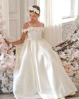 Celeste Rose Satin Dress - Ivory (Made to order)